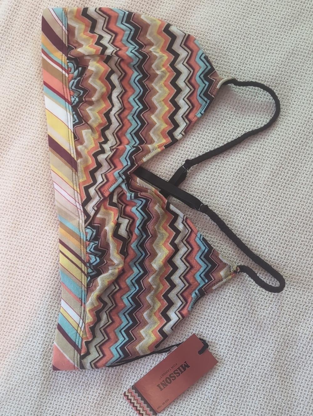 Missoni For Target Multicolor Zigzag Triangle Bra Top with Braided Straps NWT